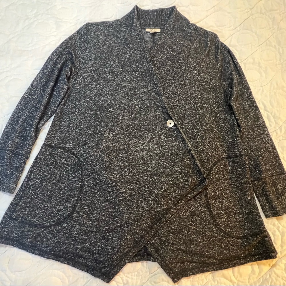 Style & Co. Black and White Knit Cardigan - Picture 2 of 6